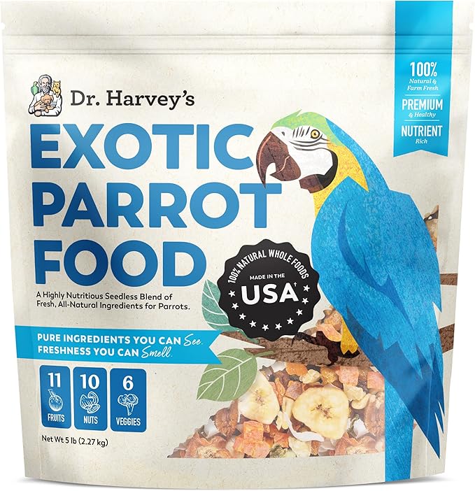Dr. Harvey's Exotic Parrot Blend, Seedless Blend of Natural Food for Large Parrots