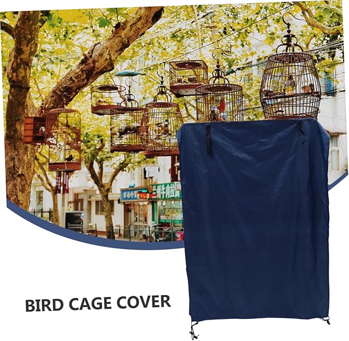 MERRYHAPY Outdoor Bird Cage Cover UV Sun Rain Protection for Parrots and Animals Lightweight Blue Dustproof Shield with Design for Use