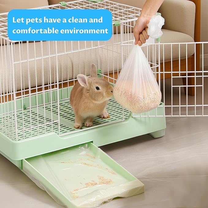 Disposable small animal cage liners; plastic liner covers sizes 20x20, 20x22, 20x18,14x18 inches, suitable for rabbits, birds, guinea pigs, and chinchillas.