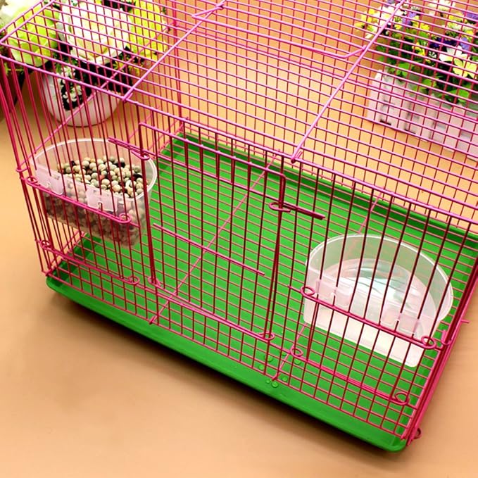 5 Pack Bird Feeding Cups Transparent Cage Hanging Bowls, Small Food Water Dish with Hook for Parakeet Cockatiel Finch, Pet Bowl
