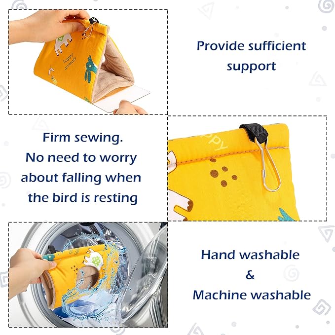 Weewooday 2 Pack Bird Beds Conures Hammock Sleeping Hut for Cage, Warm Bird Nest House Hanging Plush Tent for Parrot Parakeets Cockatiel Conure Cockatoo Parakeet Bird Cage Accessories