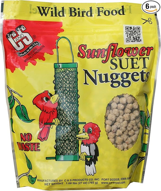C&S Sunflower Suet Nuggets 27 Ounces, 6 Pack