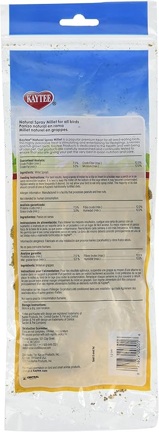 (3 Pack) Kaytee Spray Millet For Birds, 6-Count Each
