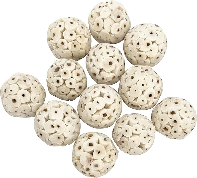 5124 Mini Sola Balls Pk18 - Handcrafted Soft sola Wood Bird Foraging Foot Toys, Small Size chewable Balls, Lightweight, Conditions Beaks and feet, Delightful for Small Size Pet Birds
