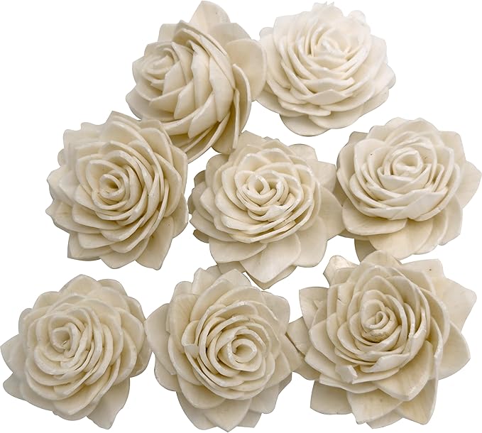by M&M 5182 Pk8 Mini Sola Shred Lotus - Handmade Lightweight Wood Bird Foot Toys, Easy to Shred, Superb Parts for Small Size Birds Budgie Finch Canary Cockatiel Lovebird Parrotlet