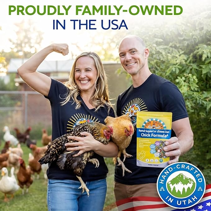 Buff Clucks Chick Formula Herbal Supplement for Baby Chicks – All-Natural Botanical Blend for Daily Wellness, Feather Quality – Plant-Based Herbs for Coop Snacks - Calendula, Oregano, Lemon Balm, USA