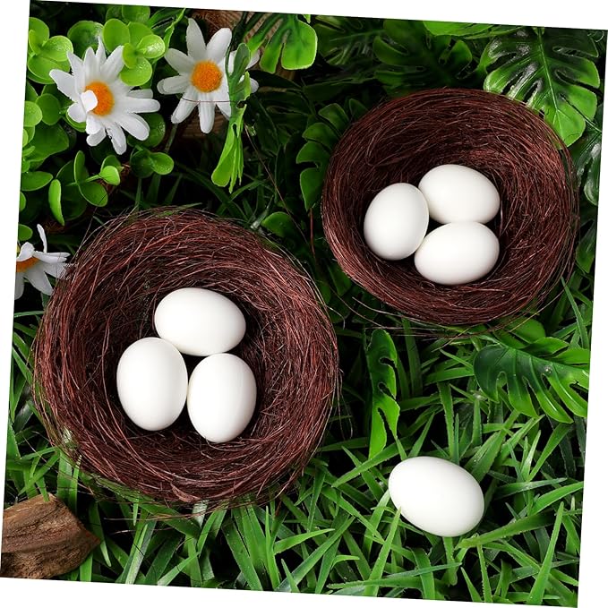 Cabilock 10pcs Natural Woven Birds Nests for Home Decoration Artificial Bird Nest for Parakeets Cockatiels and Decor