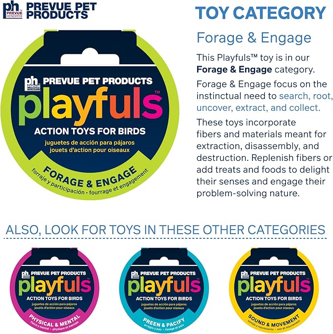 Prevue Pet Products 3-Box Stuff & Hide Playfuls Bird Toy - Accessories for Parakeets, Parrots, Conures, Cockatiels, Budgies, and Small to Medium Birds, Ideal for Foraging and Enrichment