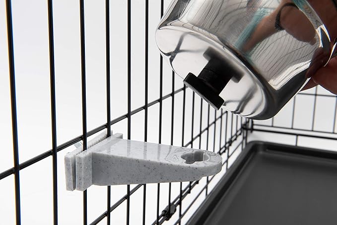 Lixit Quick Lock Cage Bowls for Small Animals and Birds. (20oz, Stainless)
