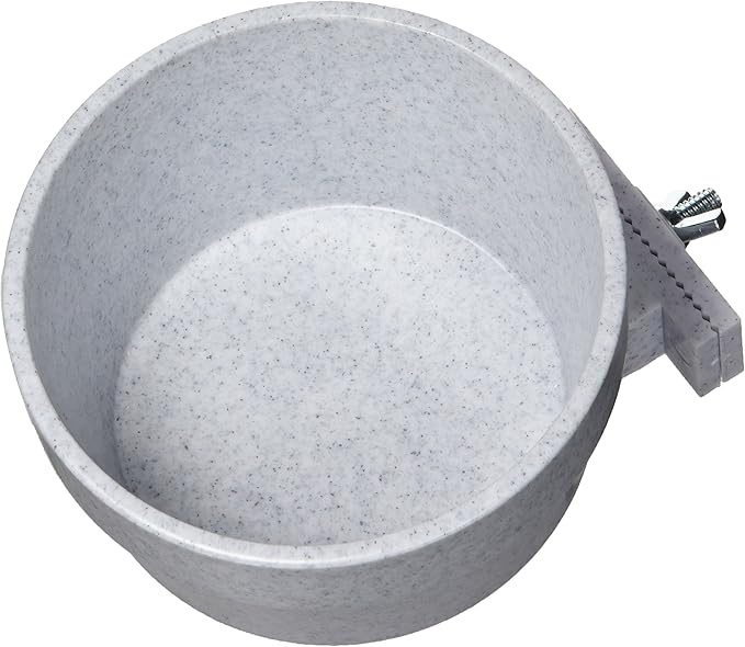 Lixit Quick Lock Removable Cage Bowls for Rabbits, Guinea Pigs, Gerbils, Ferrets, Dogs, Cats, Birds, and Other Small Animals - Made in USA (Gray, 20 Ounce)