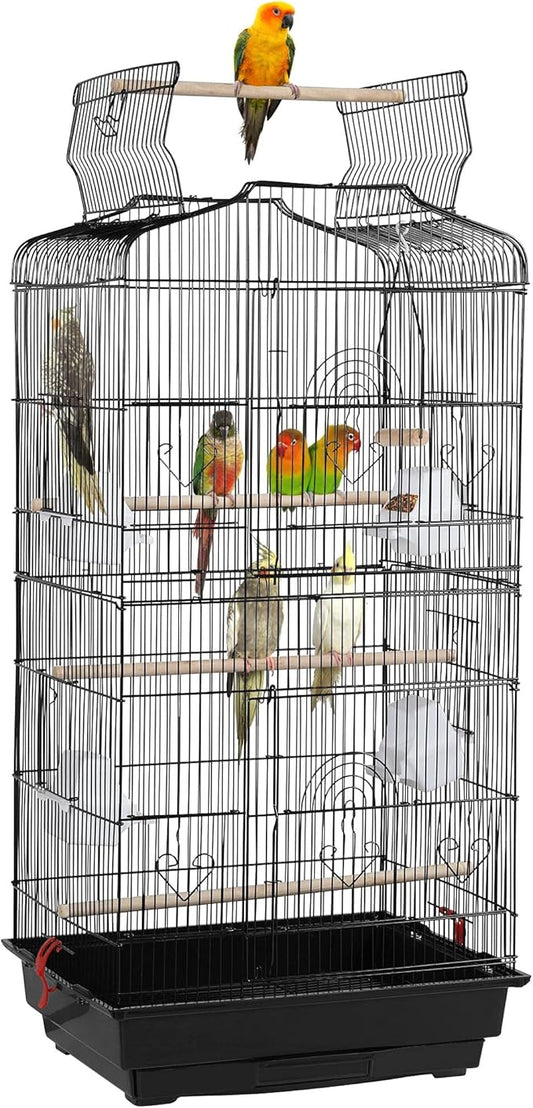 Topeakmart Open Play Top Bird Cage Parakeet Cage with Slide-Out Tray for Small Parrot Budgies Finches Canaries Lovebirds