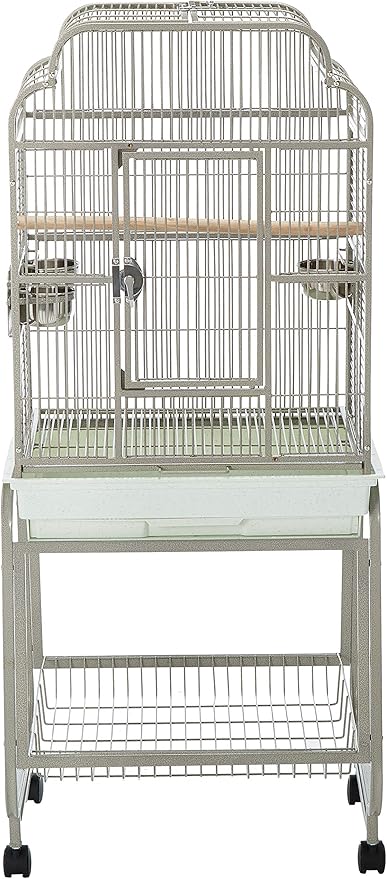 A&E Cage 782217 Platinum Open Victorian Top with Plastic Base Bird Cage, 22" x 17"
