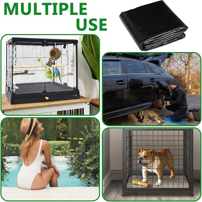 Large Bird Cage Mat, 31 × 39 Inch Waterproof Felt Pad Absorbent Under Cage Mat for Dog Crates Bird Cages Reptile Aquariums with Non Slip Backing Protector for Hard Flooring Surfaces