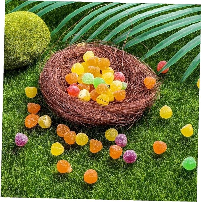 3pcs Artificial Easter Egg Nest Handmade Linen Thread Birds Nest Decoration for Crafts Home Easter Party