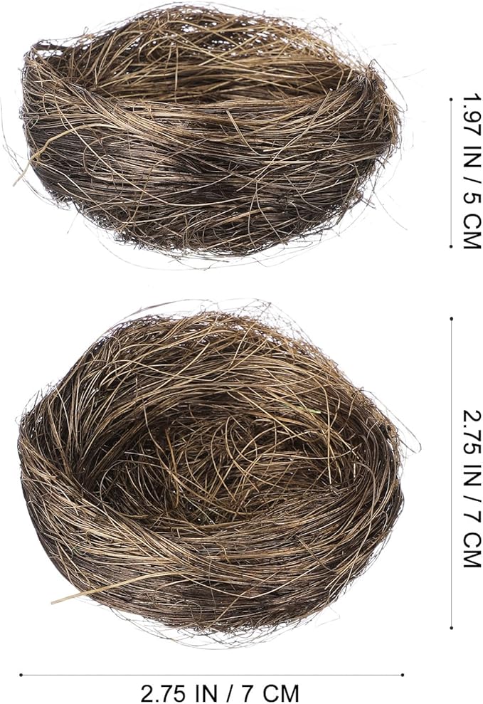 Veemoon 16Pcs Mini Bird Nest: Easter Egg Hunt Decorations 2.75" Small Artificial Birds Nest for Easter Crafts Home Garden Decor Wedding Party
