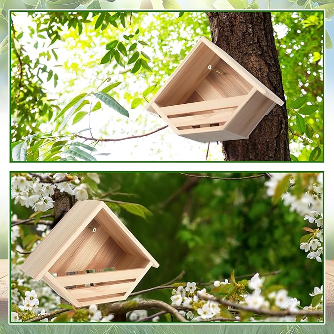 DoubleFill 2 Pcs Cedar Dove Nesting Box Dove House Nest for Bird Pigeon Outside Doves Nesting and Roosting Platform Garden Decoration (Classic)