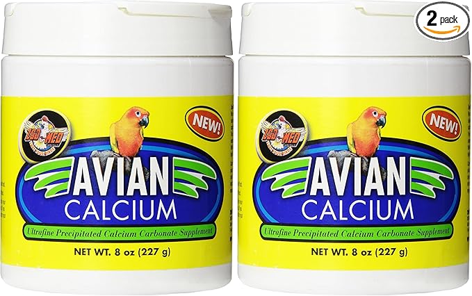 Zoo Med Avian Calcium Bird Food, Black, 8 Ounce (Pack of 2)