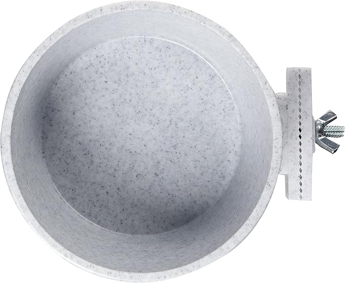 Lixit Quick Lock Removable Cage Bowls for Rabbits, Guinea Pigs, Gerbils, Ferrets, Dogs, Cats, Birds, and Other Small Animals - Made in USA (Gray,20 Ounce), (Pack of 3)