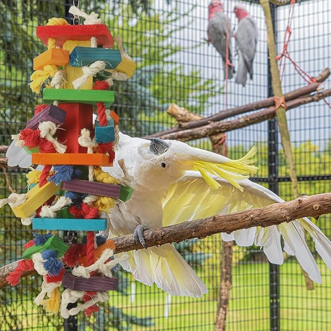 Extra Large Bird Parrot Toys for Macaws, African Greys, Amazons – Durable Parrot Chew Toy for Large Birds