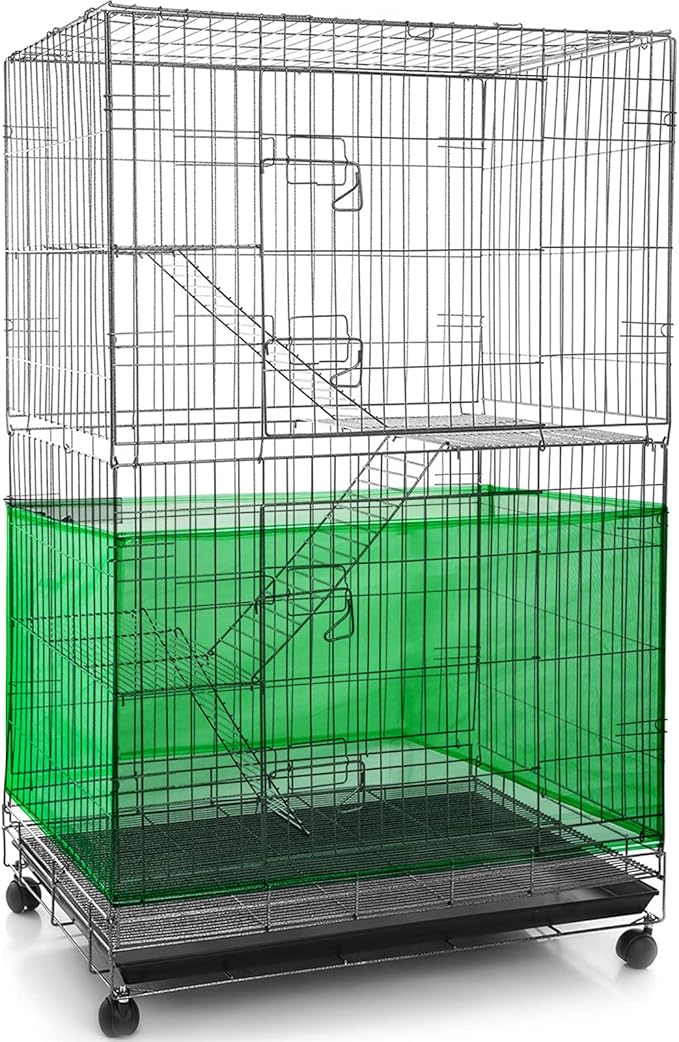 Shappy Large Bird Cage Seed Catcher,Bird Cage Cover Net Skirt Guard,Adjustable Soft Airy Mesh Net for Parrot Parakeet Macaw(118 x 15 Inch/ 300 x 37 cm,Green)