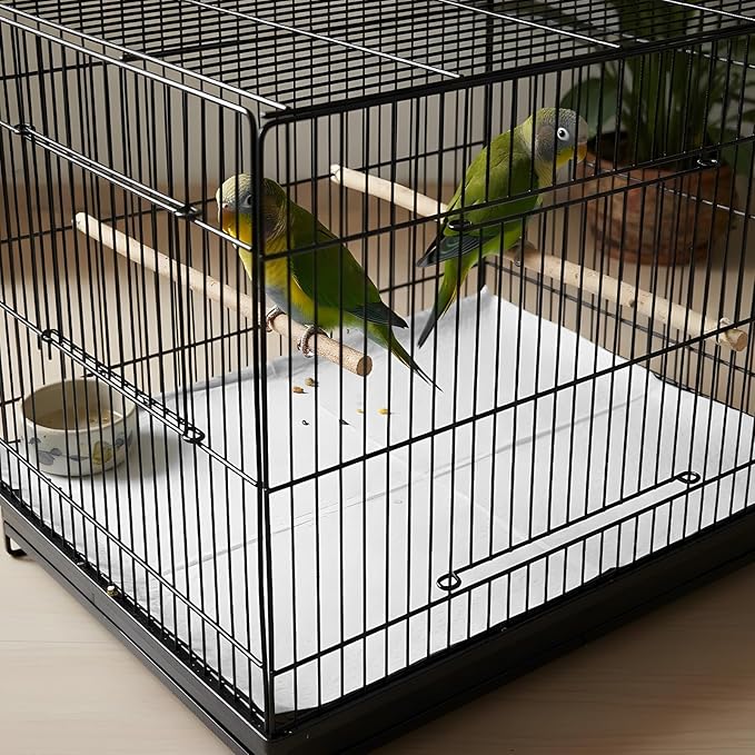 100 Ft x 17.3 Inch Bird Cage Liner, Disposable White Non-Woven Bird Cage Liners Large Size Precut Absorbent Cushion Pad Mat Accessories for Pet, Parrot, Animal