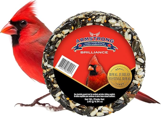 Armstrong Wild Bird Food Royal Jubilee Brilliance Granola Stack, 4.94oz – High-Energy Treat with Black Oil Sunflower, Safflower & Peanuts - Ideal for Granola Stack Feeders