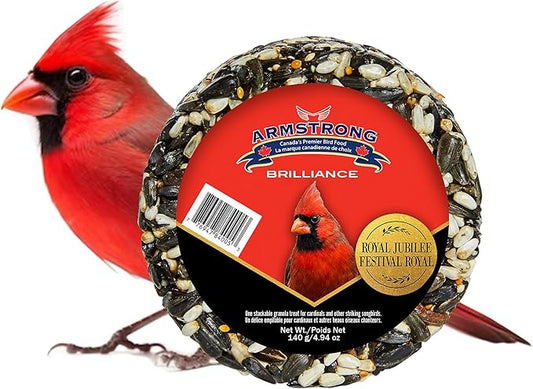 Armstrong Wild Bird Food Royal Jubilee Brilliance Granola Stack, 4.94oz – High-Energy Treat with Black Oil Sunflower, Safflower & Peanuts - Ideal for Granola Stack Feeders