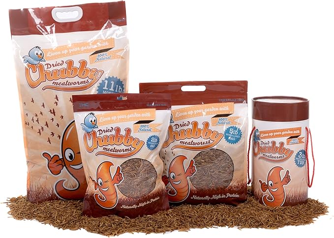 Chubby Dried Mealworms | 2 lbs | High-Protein Non-GMO Treats for Chickens, Ducks, Wild Birds & Backyard Pets