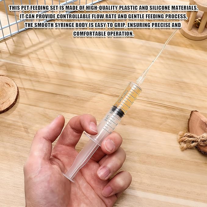 Baby Bird Feeding Syringe Set, Pet Parrot Milk Feeding Syringe with Tubes, Parrot Feeding Tubes Measuring Tools for Feeding Pets Scientific Industrial Labs… (10ml +10ml +12ml White)