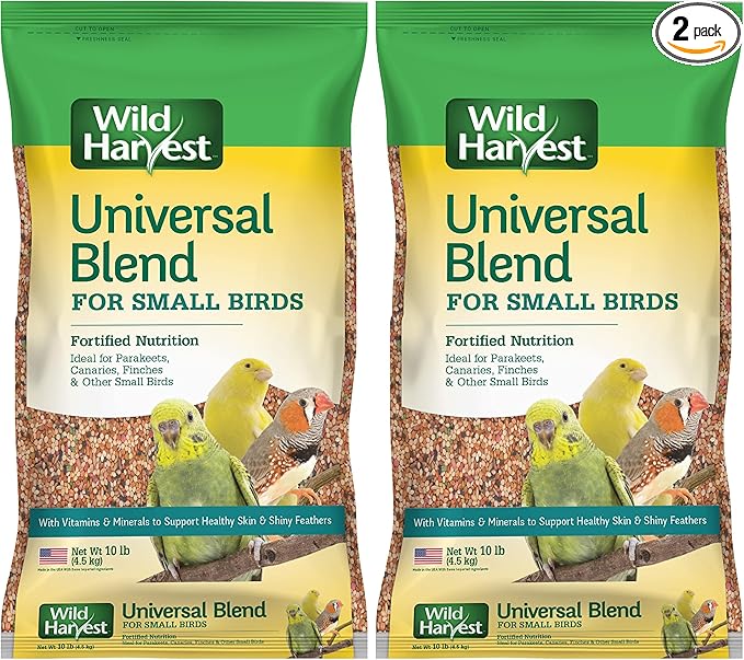 Wild Harvest Universal Blend for Small Birds, 10 lb Bag, Fortified Nutrition (Pack of 2)