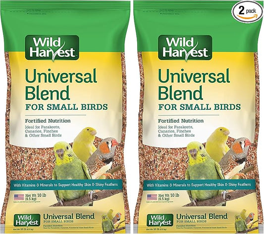 Wild Harvest Universal Blend for Small Birds, 10 lb Bag, Fortified Nutrition (Pack of 2)