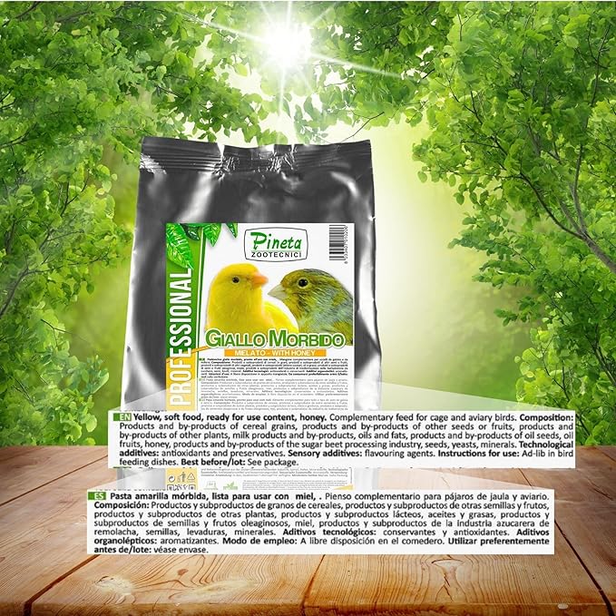Giallo Morbido with Honey Rich in Fats, Minerals and Proteins, Bird Food, Canary Food, Pet Accessories, Bird Breeding, Bird Egg Food, Comida para Canarios, Birds Seed , Pet Bird Food, Parakeet (5lb)