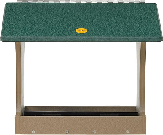 Birds Choice SN300 Two-Sided Hopper Feeder, Recycled Bird Feeder, Large, Taupe/Green