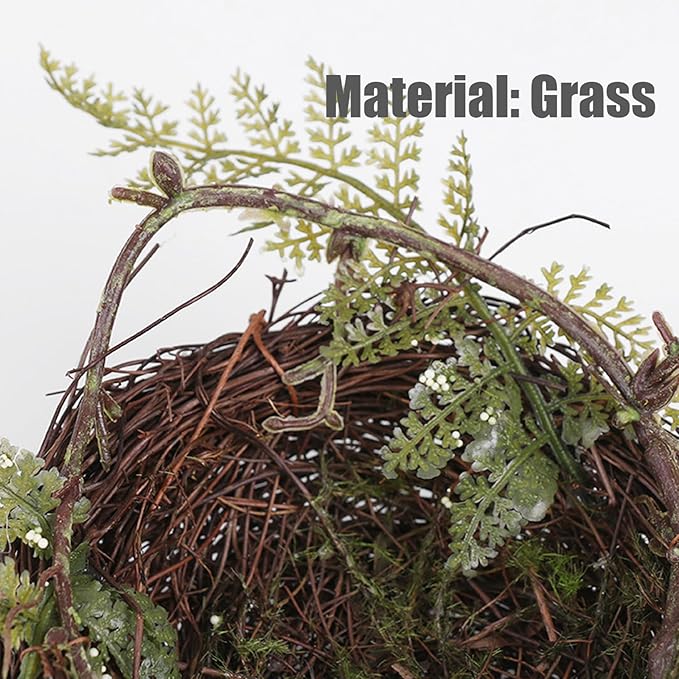 Artificial Bird Nest 1 Set Cute Realistic Birds Decor Natural DIY Bird Ornaments Decorative 5.9in Birds Nest Decorative Accessories for Photography Garden Yard Home