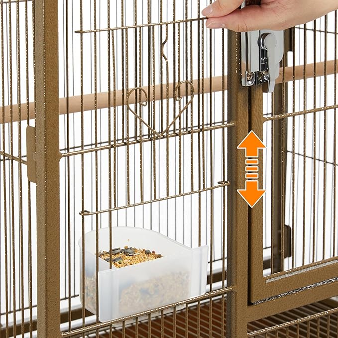 Topeakmart 53.5inch Large Bird Cage Metal Mobile Parrot Cage for Canary Pacific Parrotlet Lovebird Budgie Caique Senegal Green-cheeked Conure, Palmer Green