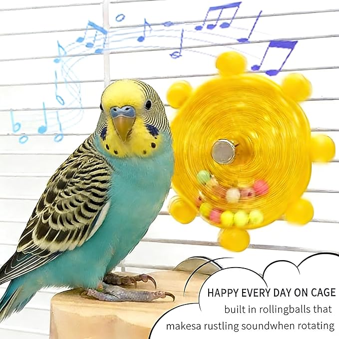 Budgie Toys, Interactive Bird Toys for Parakeet, Cockatiel, Lovebird, Quaker Parrot & Conures, Fun Educational Training Bird Toy (Blue)