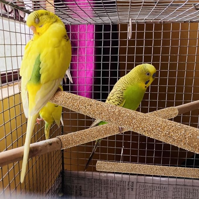 Okllen 60PCS Sand Perch Covers for Bird Cage, Perch Covers for Parakeet, Lovebird, Parrotlets, Budgies, Canaries, Finches and Other Small Birds