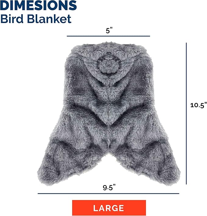 Bird Corner Fleece Blanket – Soft Cozy Cage Liner for Parrots, Conures, Cockatiels & Small Birds – 6-Inch Gray Hammock Snuggle Hut – Winter Warm Bird Cage Accessory (Large)