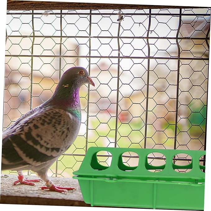 3 Pack Large Pigeon Feeder, 11.8 * 3.93 * 3.14inch - Thick Durable Slot Container Feeding Dish, Food Dispenser Tool for Pigeon Chicken Bird Poultry (Random Color)