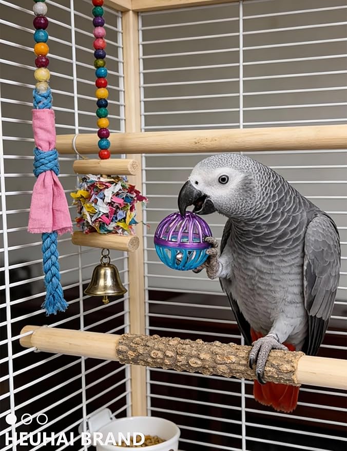 10-Pack Bird Toys – Colorful Fun for Conures, Budgies, Parakeets & Small Birds (1.5'' - 5.5'')