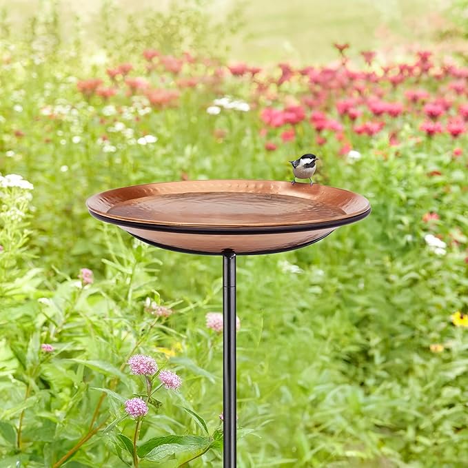 Good Directions Dimpled Copper Bird Bath on Garden Pole 13"