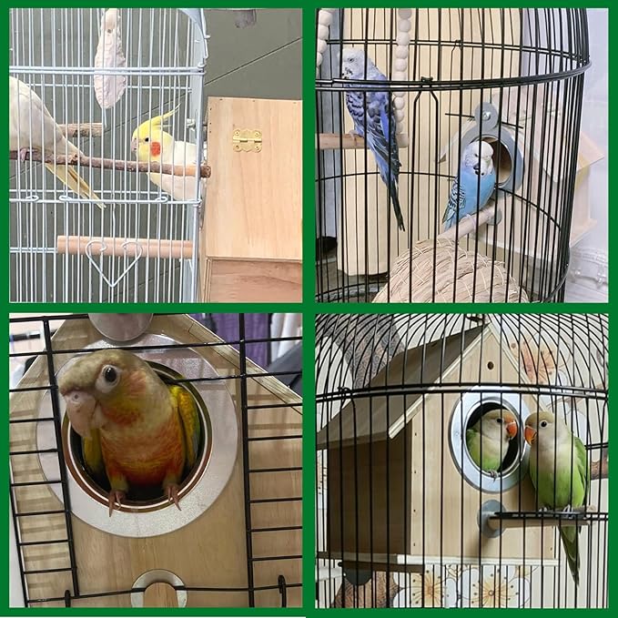 kathson Cockatiel Nesting Box,Bird Nest House,Parakeet Breeding Mating Hut,Parakeet Nesting Box for Budgie,Lovebirds,Conure,Canary,Finch and Small Medium Birds,XL