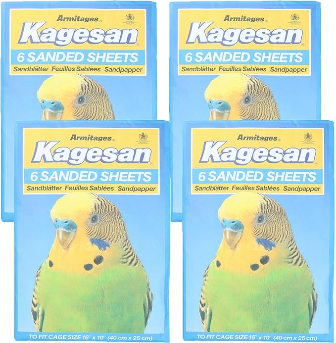 AB Tools 24 Sanded Sheets Sandpaper Cage Lining Budgies Caged Birds 25x40cm