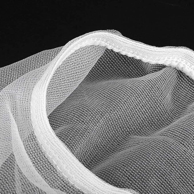 Fdit Bird Cage Cover, 2PCS Bird Cage Cover Birdcage Polyester Mesh Cover Seed Catcher Universal Parrots Cage Accessories(White)