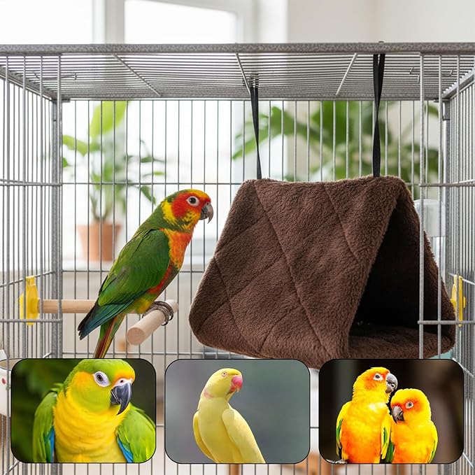 Bird Bed, Bird Hammock, Bird Nest, 3-Piece Set in for Multi-Bird Households and Breeders, Winter Warmth Protection and Stress Relief Hiding, Durable Material Construction