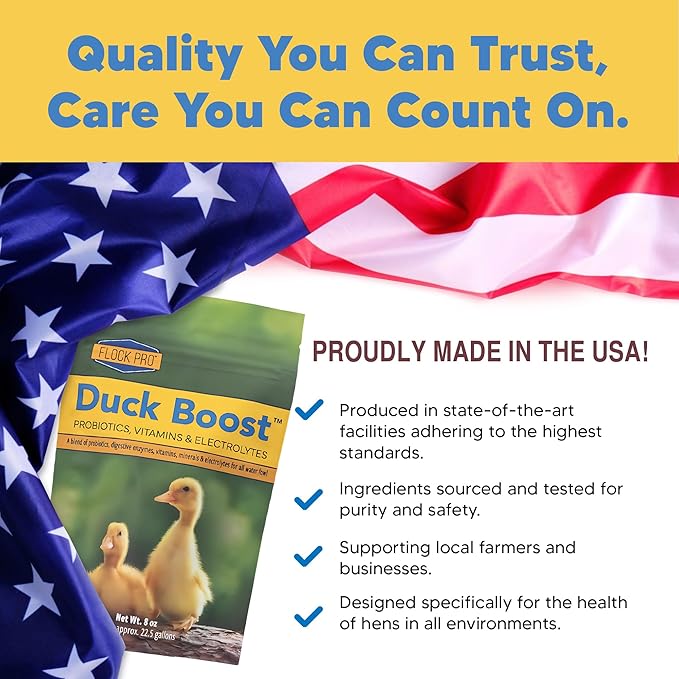 Duck Boost Probiotic - Probiotics, Vitamins, Minerals and Electrolytes for Chickens | Duck Vitamins and Supplements for All Poultry - 8oz
