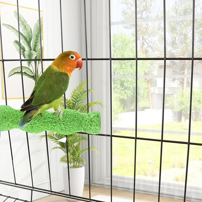 3-Piece Bird Beak Grinding Stone, Resin Parrot Perch for Cage, 5.7-Inch Nail Trimmer and Claws Grinding Stick for Parakeets, Cockatiels, Hamsters, and Chinchillas