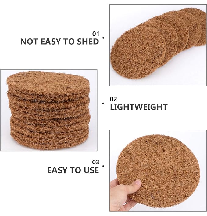 Cabilock 10pcs Coconut Coir Pigeon Nest Mat Pigeon House Pad for Breeding Natural Material Bird Nest Accessory
