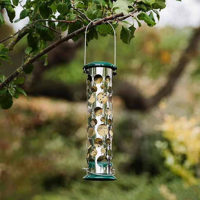 Peckish 60053043 All Weather Metal Energy Suet Fat Ball Bird Feeder, Large, Green
