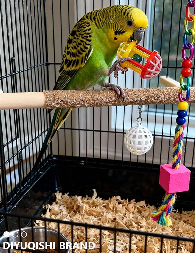 23-Pack Bird Toys for Parrots – Colorful Bells & Woven Balls for Fun Exercise & Mental Stimulation, Fits Small to Large Birds (1.6'' - 2.8'')